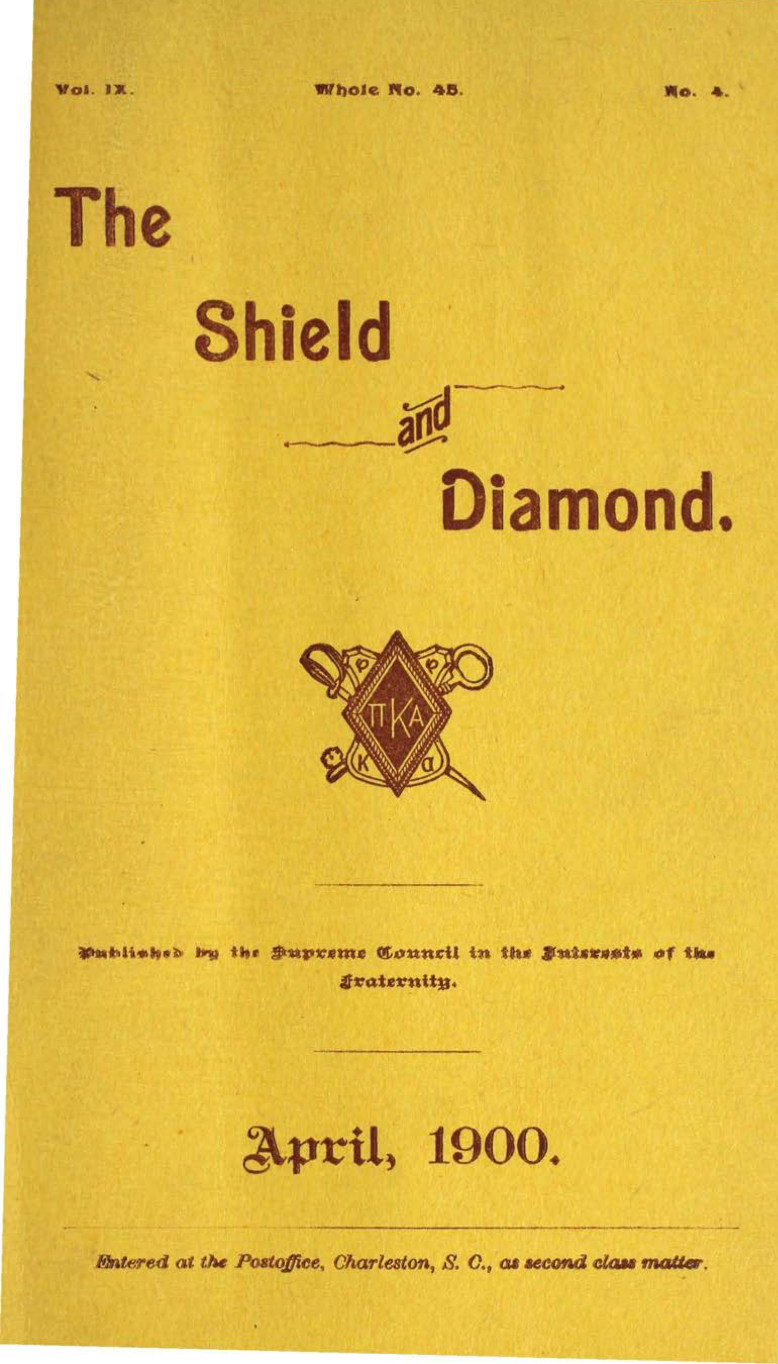 The Shield And Diamond, Vol. 9, No. 4, Front Cover